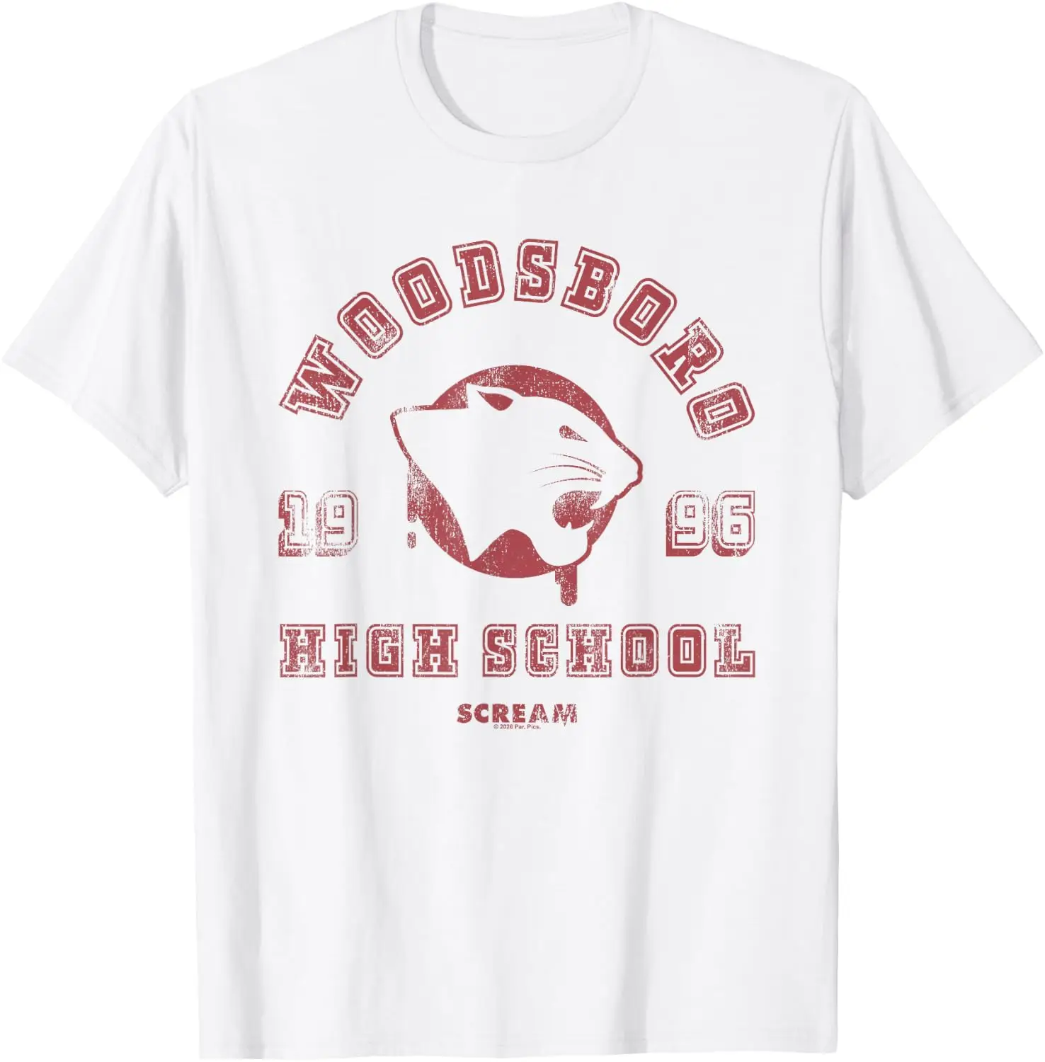 Woodsboro High School T-Shirt Men Women Unisex Novelty Graphic T‑Shirt, Classic Crew Neck 100% Cotton Tee, Lightweight Anti‑Pilling Breathable Casual Tops, Year‑Round Daily Outfit, Holiday Birthday Present Tee