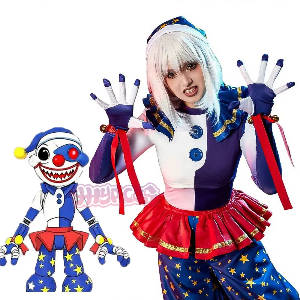

FFive NNights at FFreddy's: SSecurity BBreach Moonfall CClown Cosplay Costume Moondrop Joker Halloween Cosplay Full Set