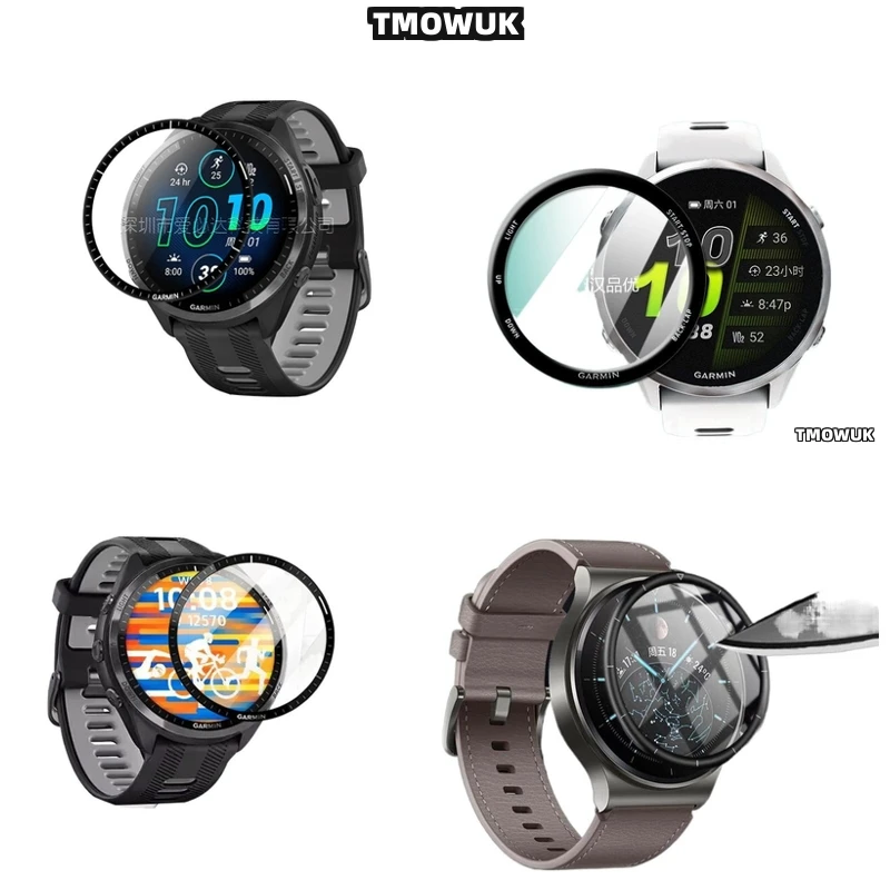 

Soft Flexible Protective Screen Film - Anti-Scratch PMMA, 3D Curved Full Cover For Garmin Forerunner 158 165 245 255 255s 265 26