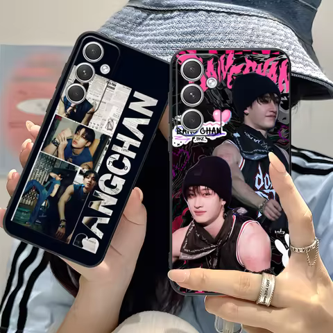 KPOP BangChan Phone Case for Samsung Galaxy S25 S24 S23 S22 S21 S20 S10 S9 Plus FE Ultra Lite Black Smartphone Cellphones