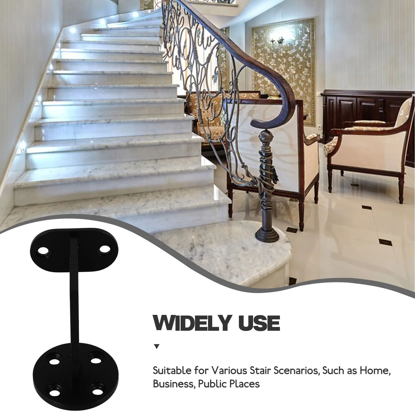 

Кронштейн для поручней лестниц из нержавеющей стали, настенный держатель для перил, металлический фиксатор для поручней