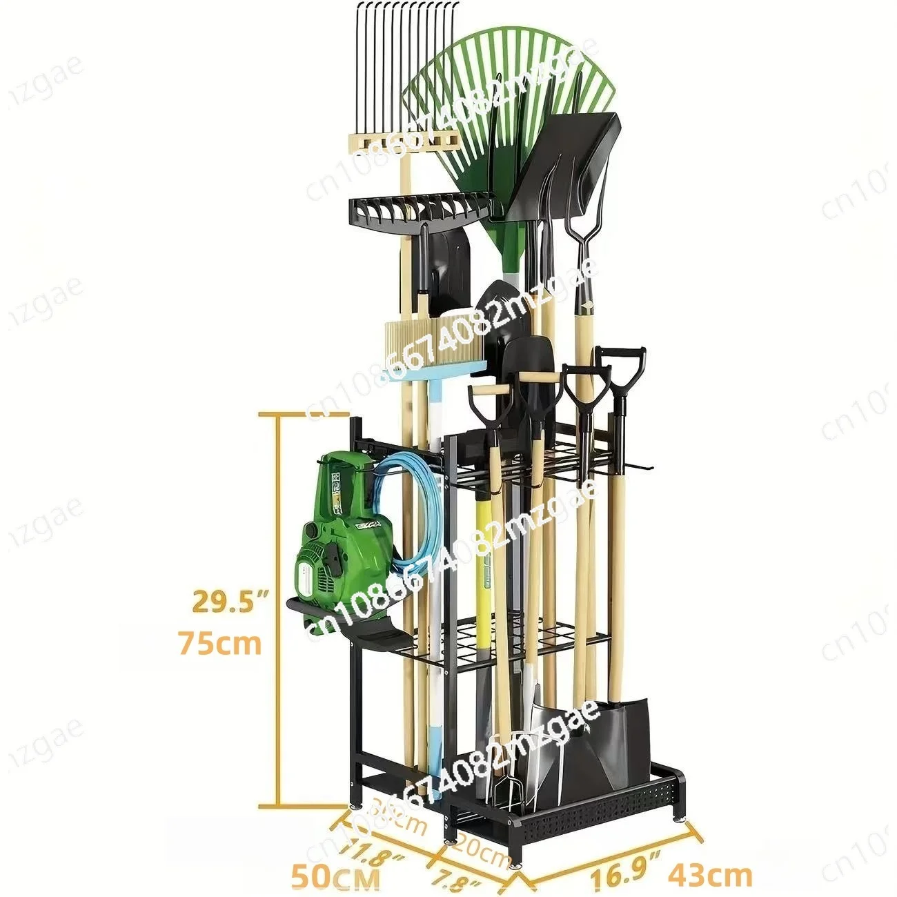 

Garden Tool Rack Storage Rack With Wheels Garage Hardware Tool Storage Rack