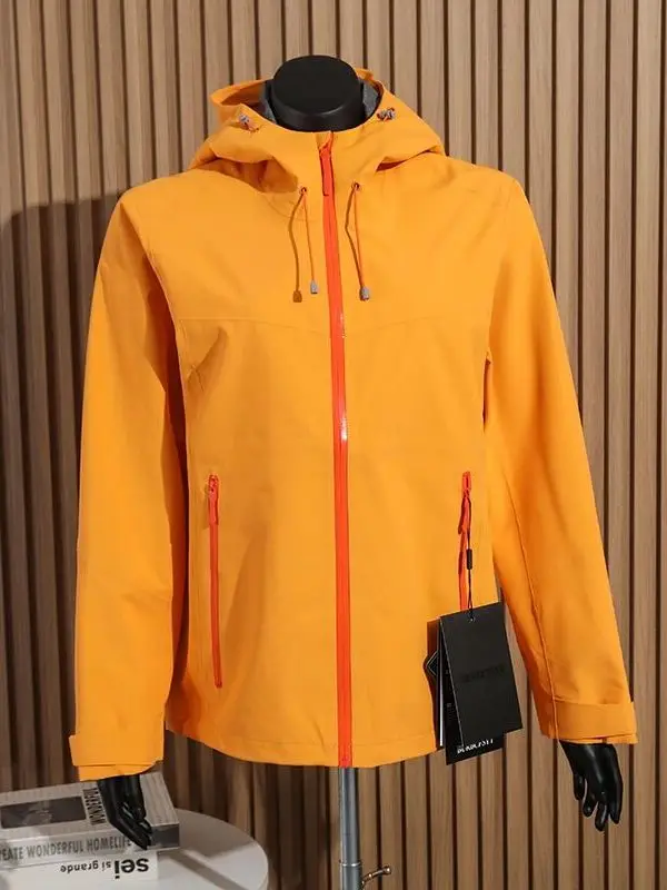 Hardcore Gear Full-Body Seamless Sealed Men's Outdoor Hardshell Jacket Spring Autumn Polyester Fiber Standard Fit Hooded Coat