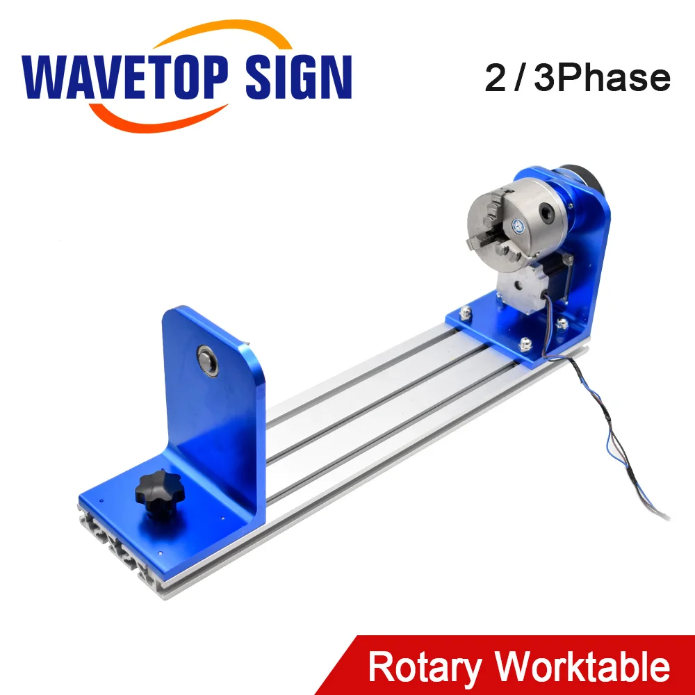 Роторный рабочий стол WaveTopSign, 2-фазный, 3-фазный шаговый двигатель, вращающаяся насадка для станка для лазерной гравировки и резки CO2