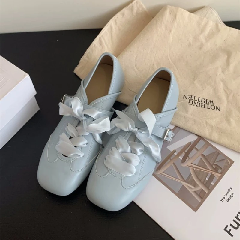 2025 New Summer Ballet Mary Jane Flats Women's Height Increasing Shoes Bow Casual Flats Pointed Toe Loafers / Cute Women's Shoes