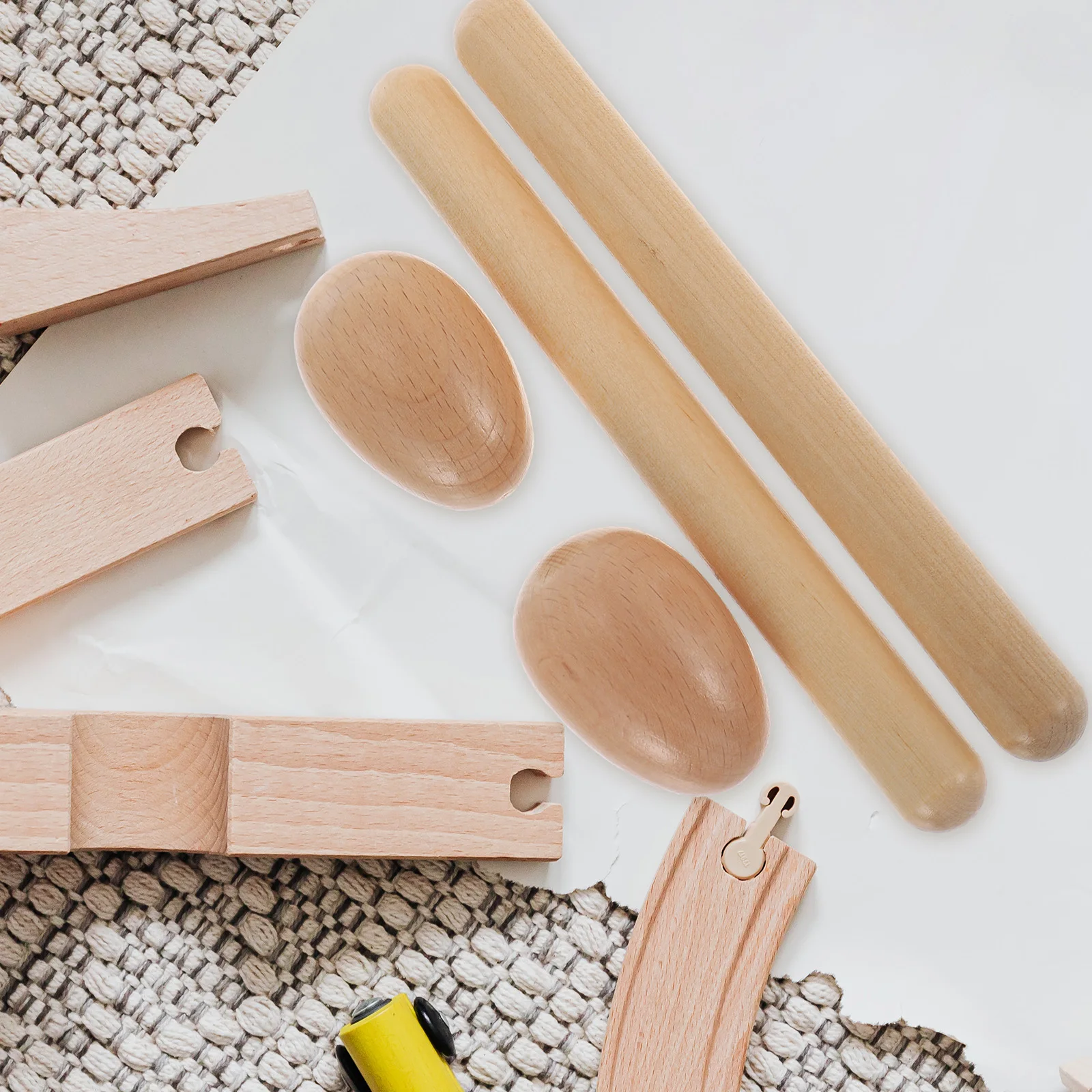 

1 Set Of Wooden Egg Shakers Kids Musical Instrument Toy Wood Rhythm Sticks Percussion Accessories