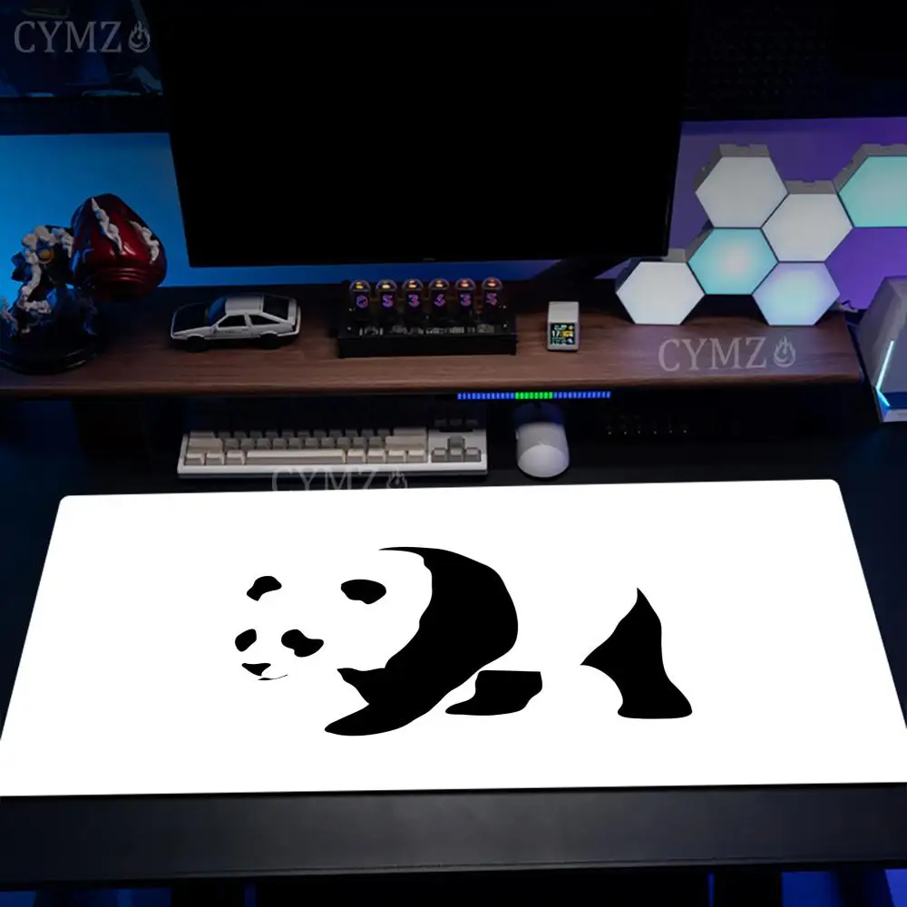 Artistic Minimalist Style Panda Illustration Design Mouse Pad Desk Mat Non-Slip Stitched Edge office mat Gaming pad mouse pads view 2