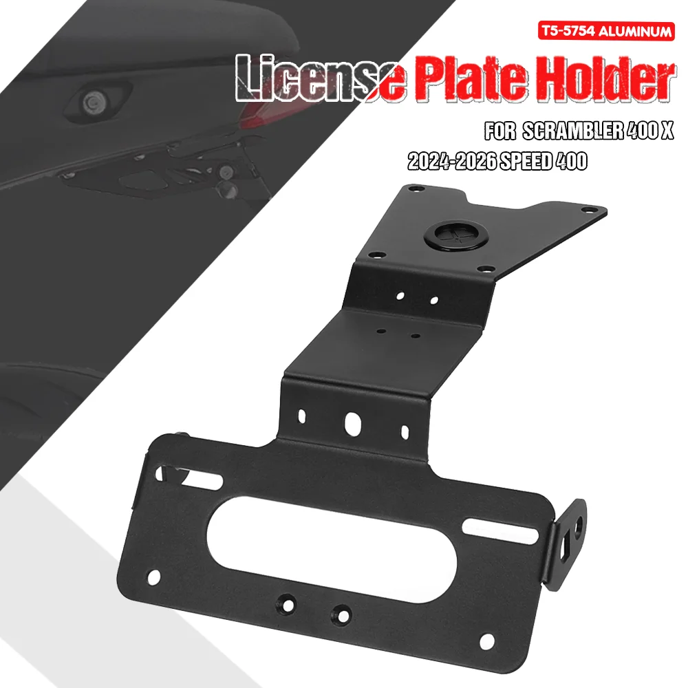 FOR Scrambler 400 X 2024-2025-2026 Plate Rear License Plate Frame Bracket Holder Motorcycle Accessories CNC Aluminum Speed 400