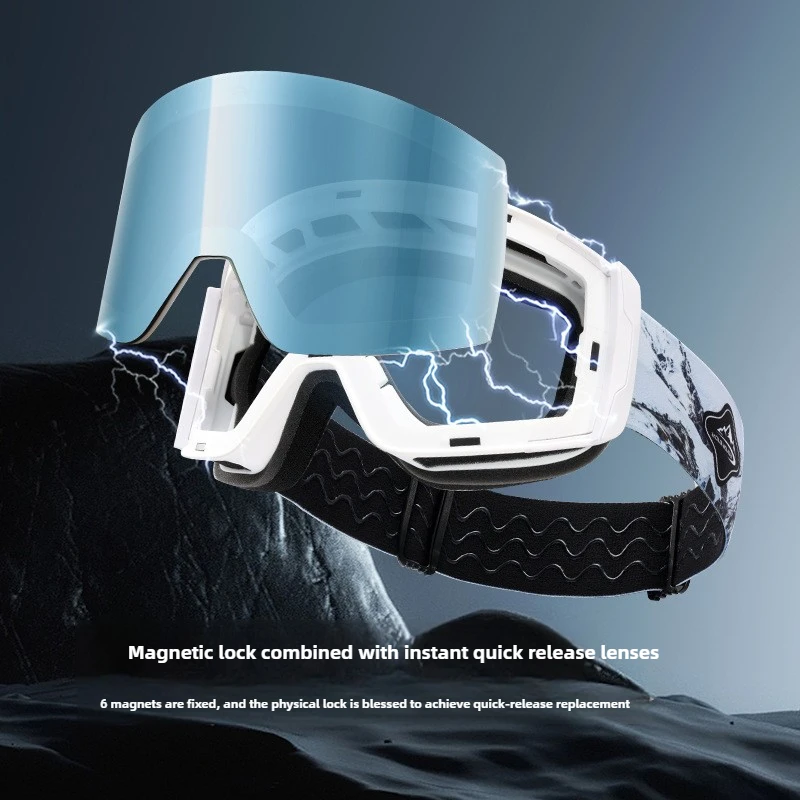 Magnetic Ski Goggle Double-layer Windproof and Fog Proof Snow Goggles Men's Outdoor Snow Climbing Goggles TYJ08