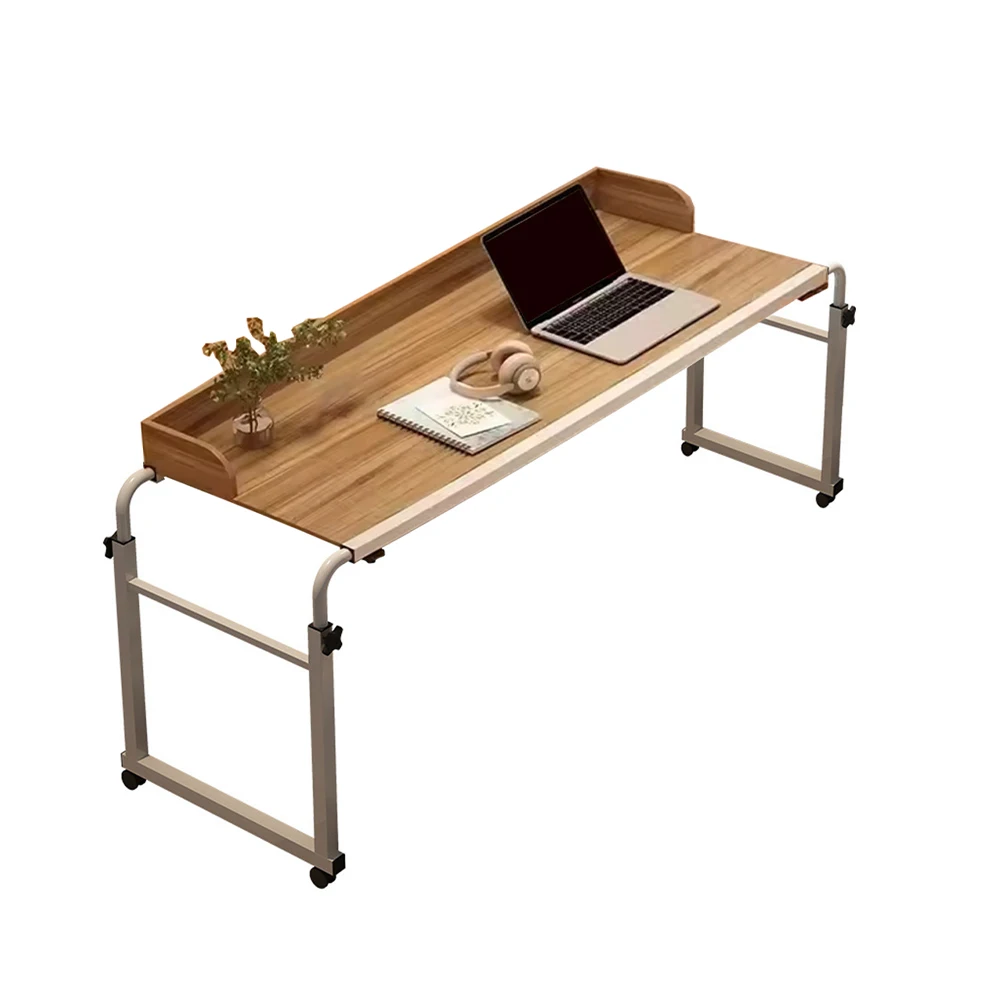

Overbed Table With Wheels, Overbed Desk Adjustable Overbed Table With 4 Lockable Wheels And Fence, Adjustable Laptop Table