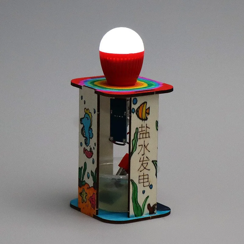 Science and education experiment models, DIY saltwater power generation hand-assembled toys, DIY science and education gifts