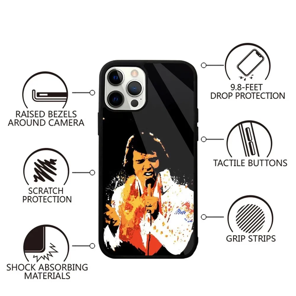 Cat King E-Elvis Presley Singer  Phone Case For iPhone 15,14,13,12,11,Plus,Pro,Max Mini Magsafe Magnetic Wireless Charging