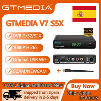 GTMEDIA V7 S5X Satellite Receiver Support DVB-S/S2/S2X H.265 1080P HD WIFI USB Antenna TV FTA Decoder CCAM BISS Media Player