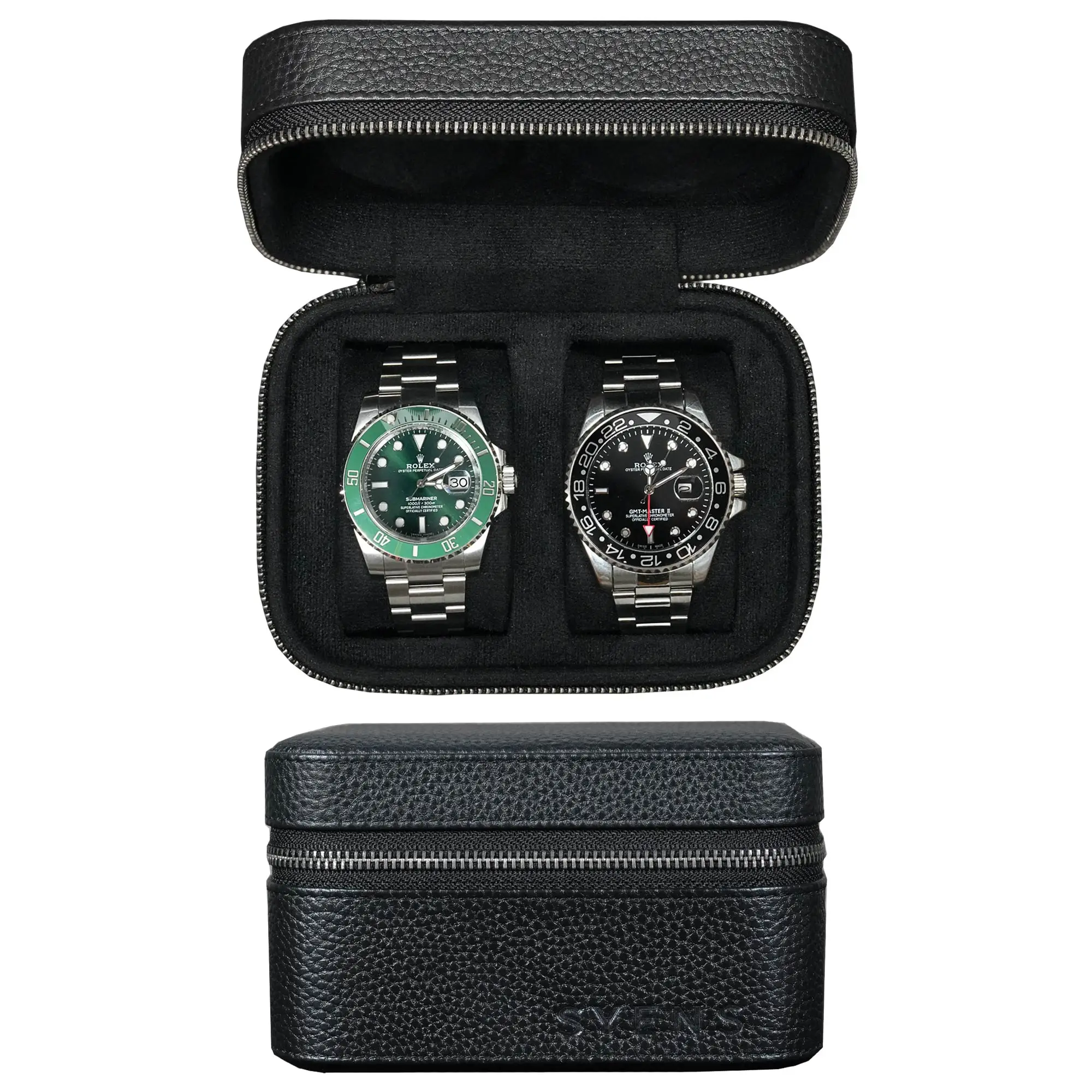 

Two watch travel box Leather watch roll case, Carrying watch box, Luxurious watch storage holder