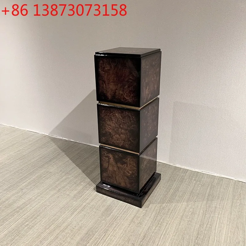 

Стеллаж для цветов, витрина для выставочного зала, роскошная подставка для цветов, для использования в помещении, для гостиной, из массива дерева, с итальянским шпоном и паркетом