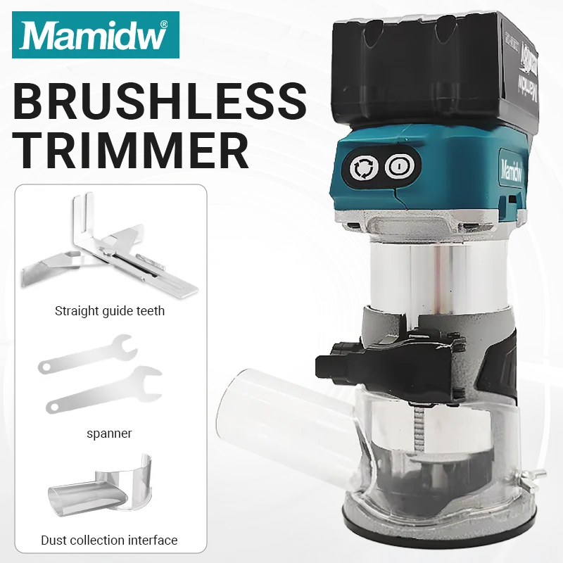 

Mamidw Brushless Cordless Laminate Trimmer 30000RPM 18V Electric Router Woodworker Carpenter Tools For Makita Battery Pin