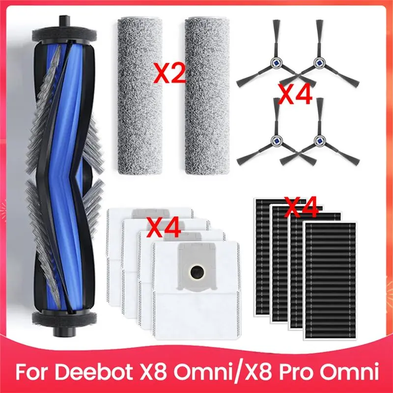 

Комплект аксессуаров M04K для Ecovacs Deebot X8 Omni/X8 Pro Omni: резиновая основная щетка, HEPA-фильтры, ролики для очистки, боковые щетки, мешки для сбора пыли