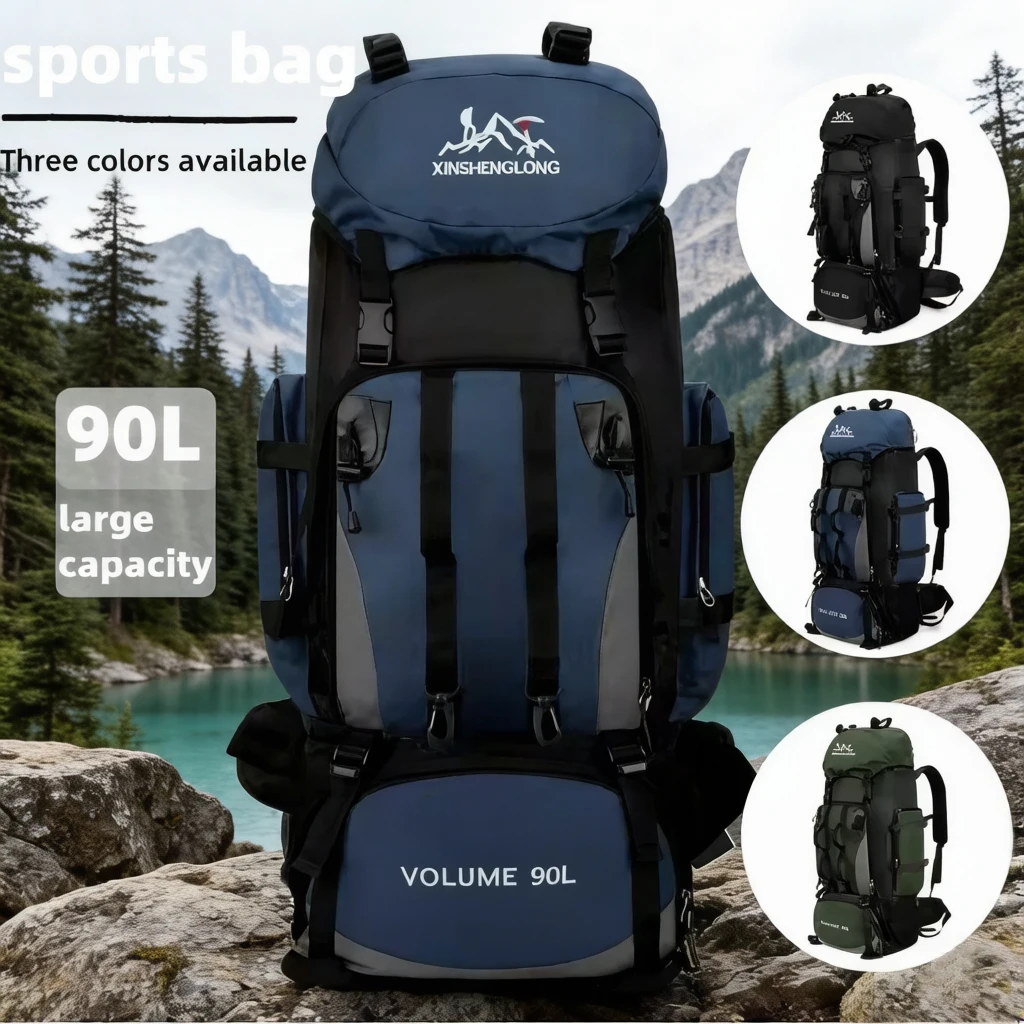 

90L Waterproof Hiking Backpack Camping Rucksack Large Capacity Travel Outdoor Sports Bag for Trekking Backpacking and Adventure