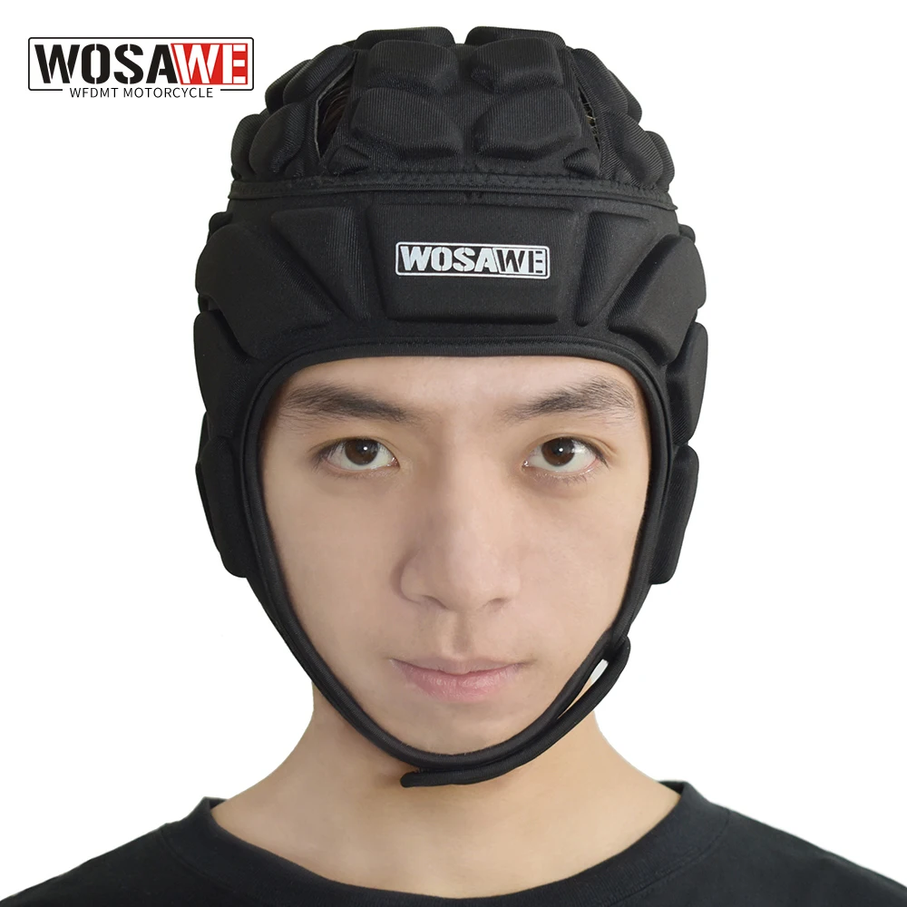 WOSAWE Motorcycle Helmet Rugby Helmet Padded Headguard Headgear Soccer Scrum Cap Soft Head Protective Helmet For Youth Adult