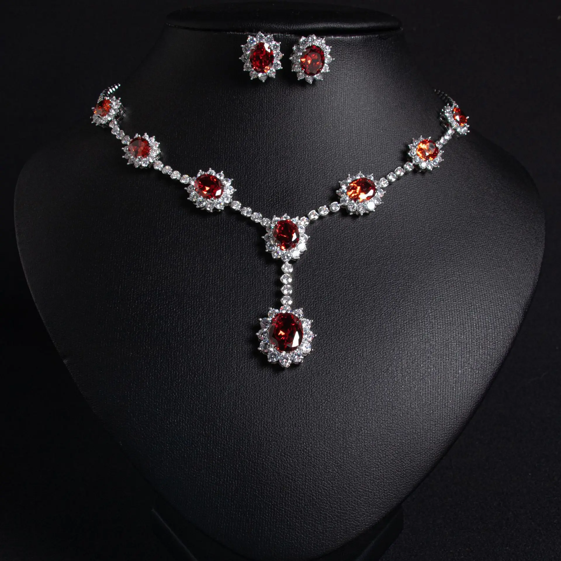

Jewelry set, clothing ornament, stud earrings, necklace set, banquet evening dress, jewelry set, wholesale.
