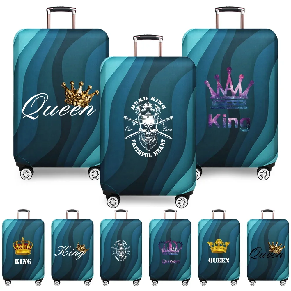 Luggage Cover Travel Suitcase Protective Cover King Pattern Series Dust-Proof Stretch Fabric for 18-32inch Baggage Case