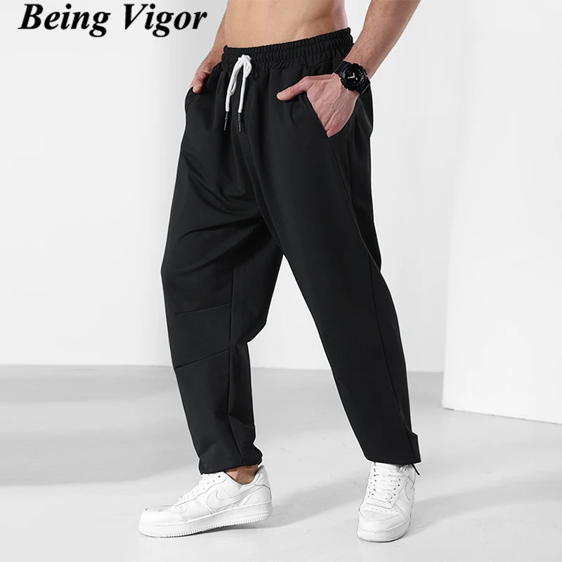 Being Vigor-pantalones de chándal para hombre, pantalón largo holgado de cintura elástica, para correr y trotar