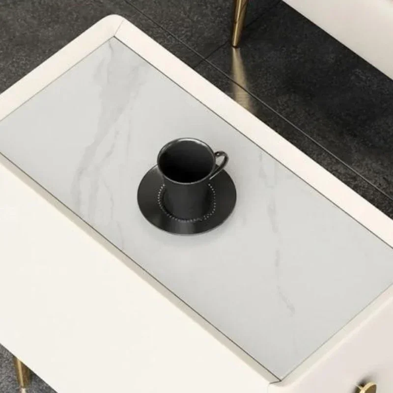 Small Bedroom Solid Wood Nightstand Luxury Slate Leather Top Bedside Table Minimalist Storage Mesas De Noche Home Furniture