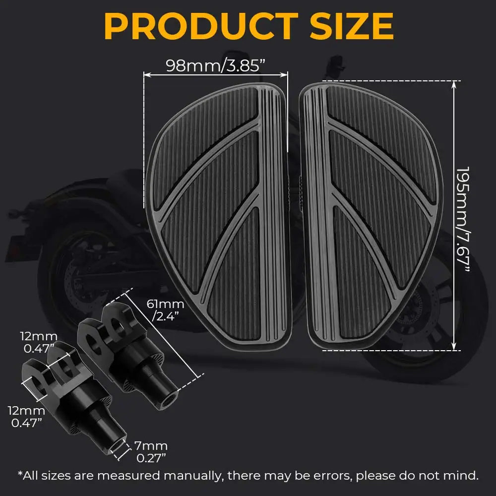 Aluminum & Rubber Wide Driver Foot Rest Footboard Front Rider Floorboard For Kawasaki Vulcan S 650 S650 EN650 VN650 2015-2026 2