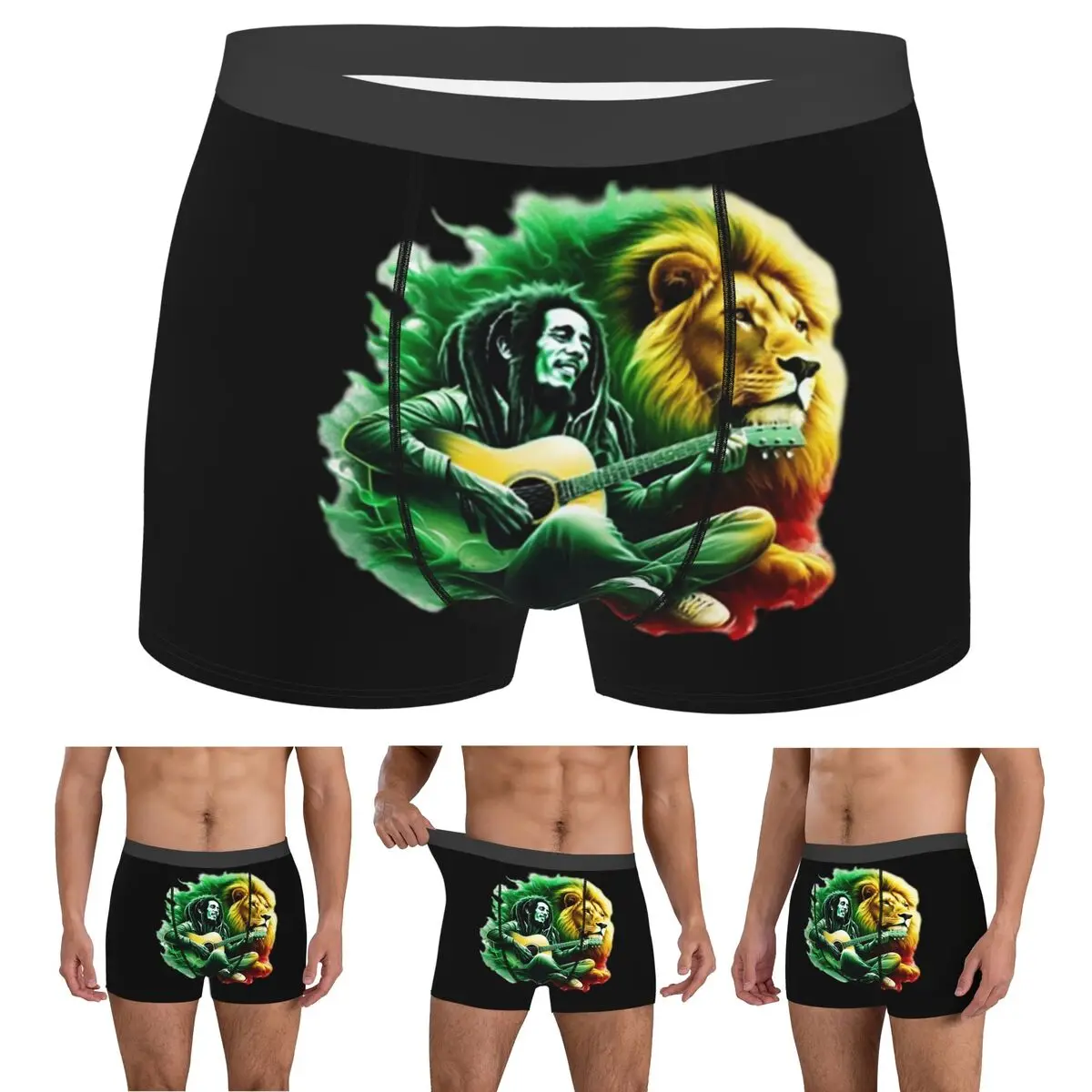 

Boxer Underpants Shorts Bob Marley One Love Panties Male Comfortable Underwear for Homme Man Boyfriend Gifts