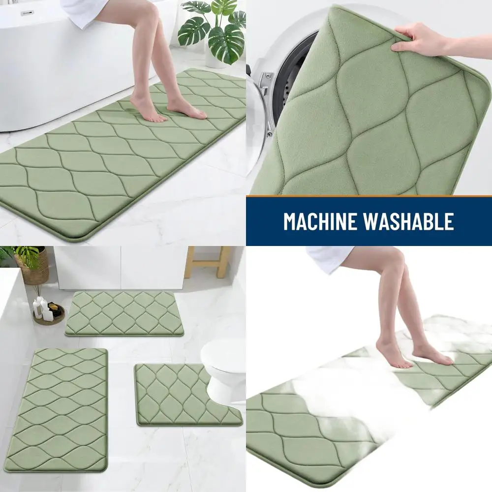 

Мягкий нескользящий коврик для ванной 70x24, плюшевый впитывающий быстросохнущий коврик для душа, цвет шалфейно-зеленый