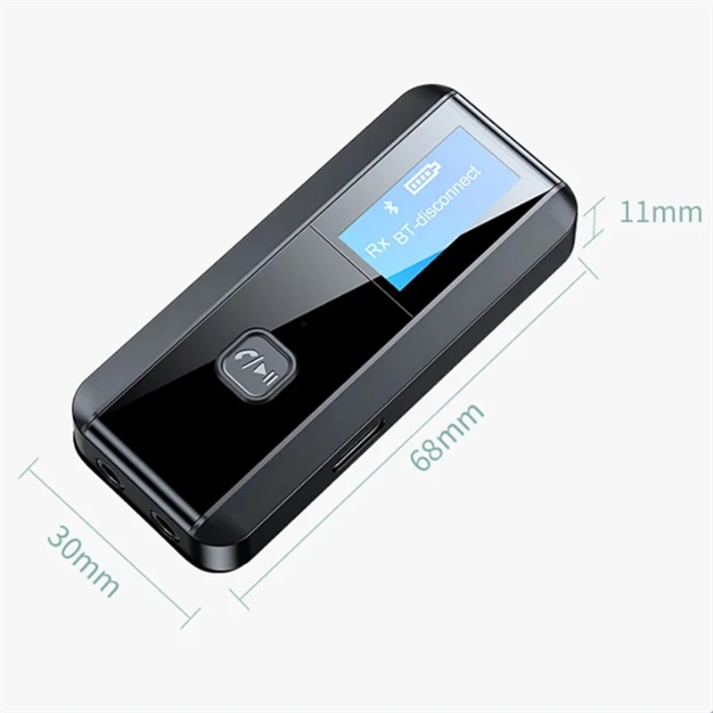 5.0 Audio Transmitter Receiver RX TX Hifi Lossless Sound Quality Wireless Adapter LCD 3.5Mm Aux Jack For TV PC Car