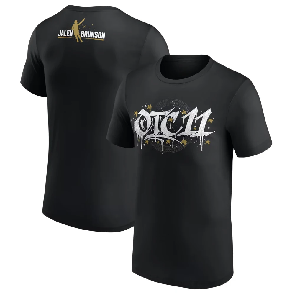 Men's Black Roman Reigns X Jalen Brunson OTC T-Shirt 3D Printed Sports Quick Dry Short Sleeve Tee Daily Casual T-Shirts 5XL