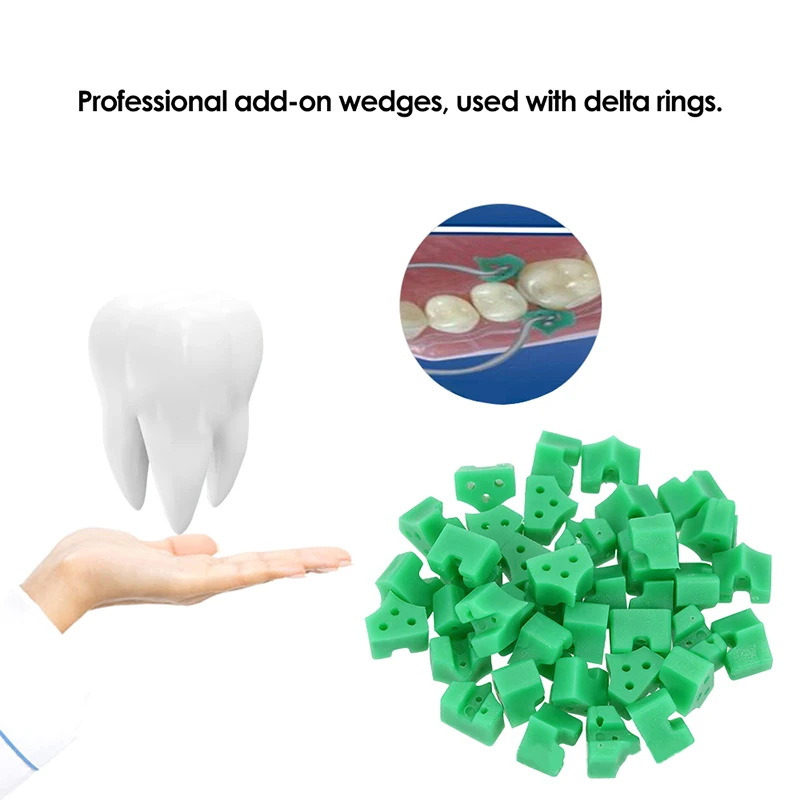 40Pcs Dental Add-On Wedges For Teeth Filling Use Rubber Silicone Sectional Contoured Dentistry Restoration Materials