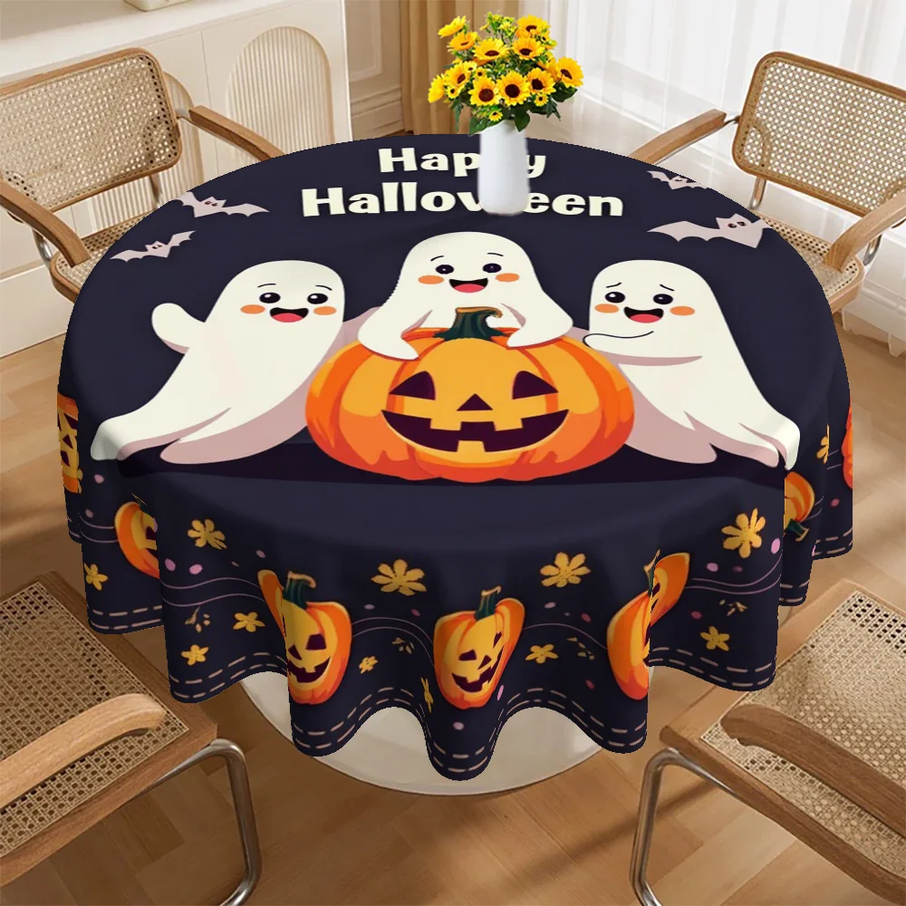 One tablecloth, featuring Christmas and Halloween themes, suitable for both home kitchens and dining areas.