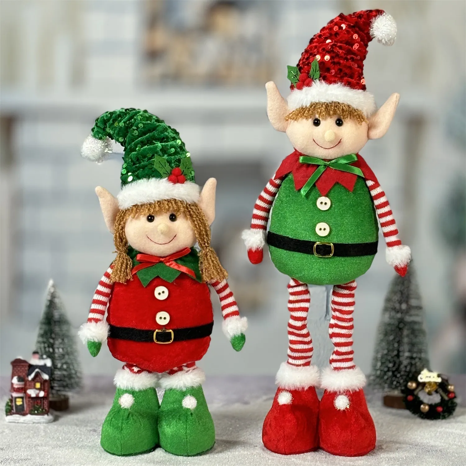 Scandinavian Tomte Santa Figurine Plush Elf Toy Christmas Gnomes Decoration Window Table Home Holiday Decor Party Gift