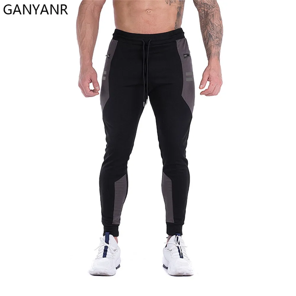 GANYANR Running Pants Men Jogging Gym Sports Training Sportswear Leggings Trousers Trackpants Workout Crossfit Fitness quick dry