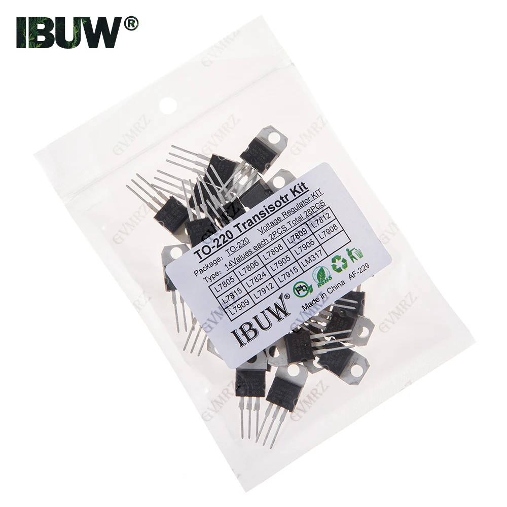 28 قطعة 14 قيمة TO-220 مجموعة الترانزستور (L7805/L7812/LM317 إلخ) منظم الجهد لمشروع إمداد الطاقة الصناعية DIY