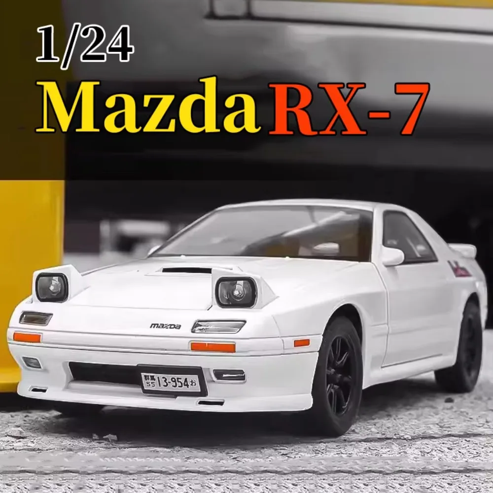 1:24 마쓰다 RX7-FC 스트리트카 합금 다이캐스트 장난감 모델 자동차, 사운드 라이트 풀백 차량 미니어처 모델 컬렉션, 어린이 장난감 선물