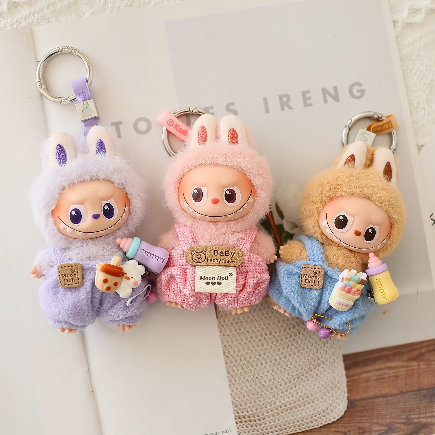 

Для 10 см милая кукла Лабу, мини-макарон, цветной плюшевый комбинезон, кавайная одежда Labubu, куклы 4,0, одежда «сделай сам», игрушки, аксессуары, подарок