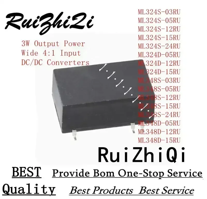 10PCS/LOT ML348S-03RU ML348S-05RU ML348S-12RU ML348S-15RU ML348S-24RU ML348D-05RU ML348D-12RU ML348D-15RU 4:1 3W DC/DC POWER