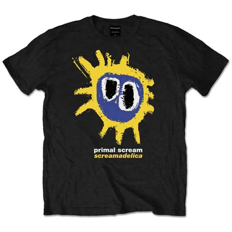 Summer New 1984 British Acid Rock Primal Scream Band American Casual Red Short-sleeved T-shirt