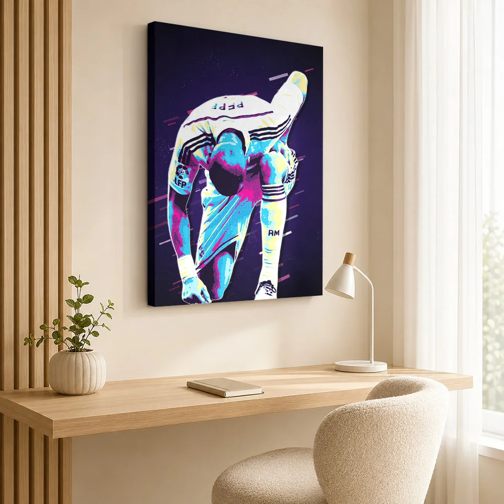 Soccer Championship Collage Canvas Print Poster Vintage Style Canvas Wall Art With Customized Photo For Man Cave Ideal Fan Gift