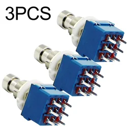 3PCS PCB Button Switchs 3PDT Foot Switch Guitar Switch Direct Conversion Switch User-friendly Design Electrical Equipment