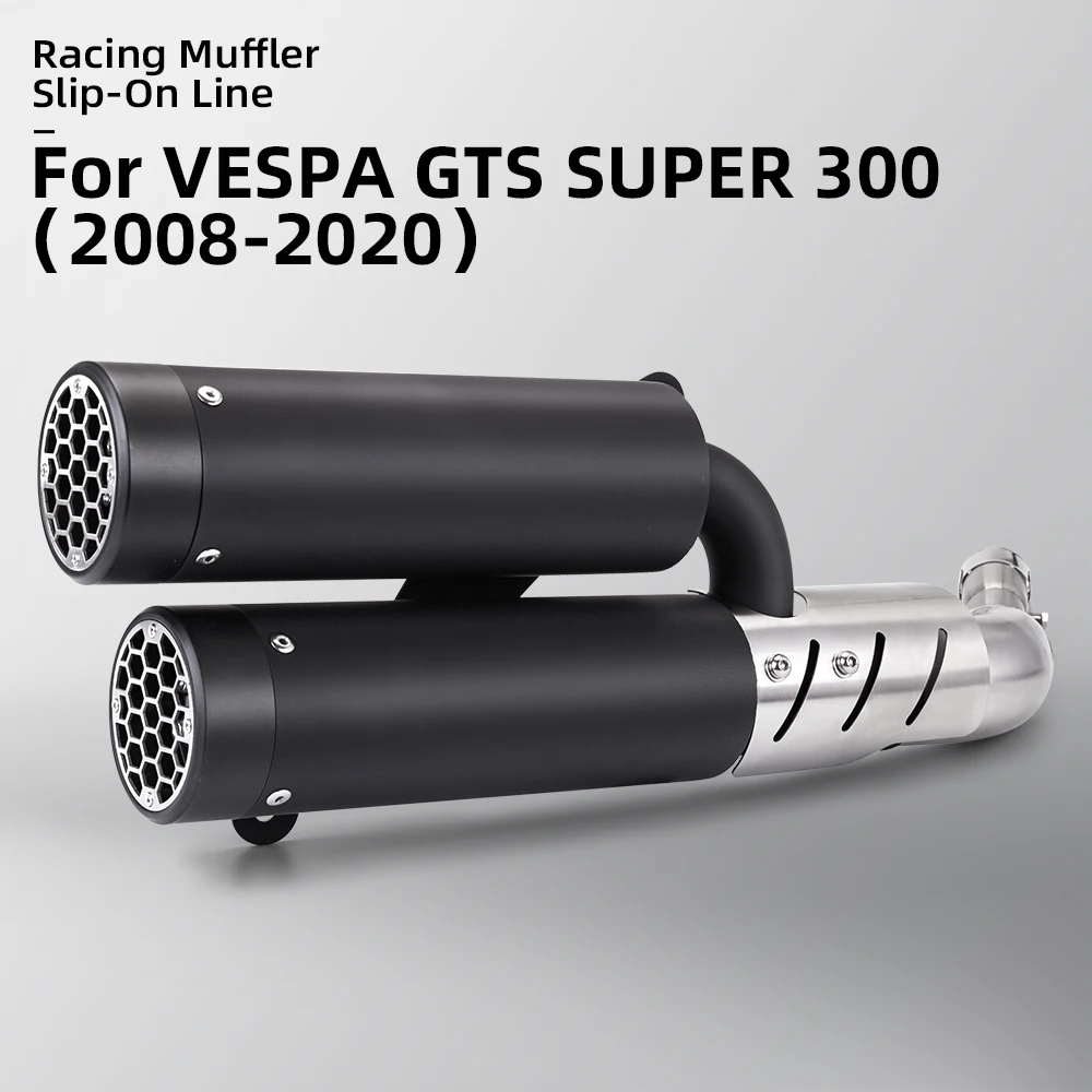 

For VESPA GTS SUPER 300 Motorcycle Exhaust Pipe Escape Refit Double Outlet Side Muffler Exhaust System Upgrade Kit