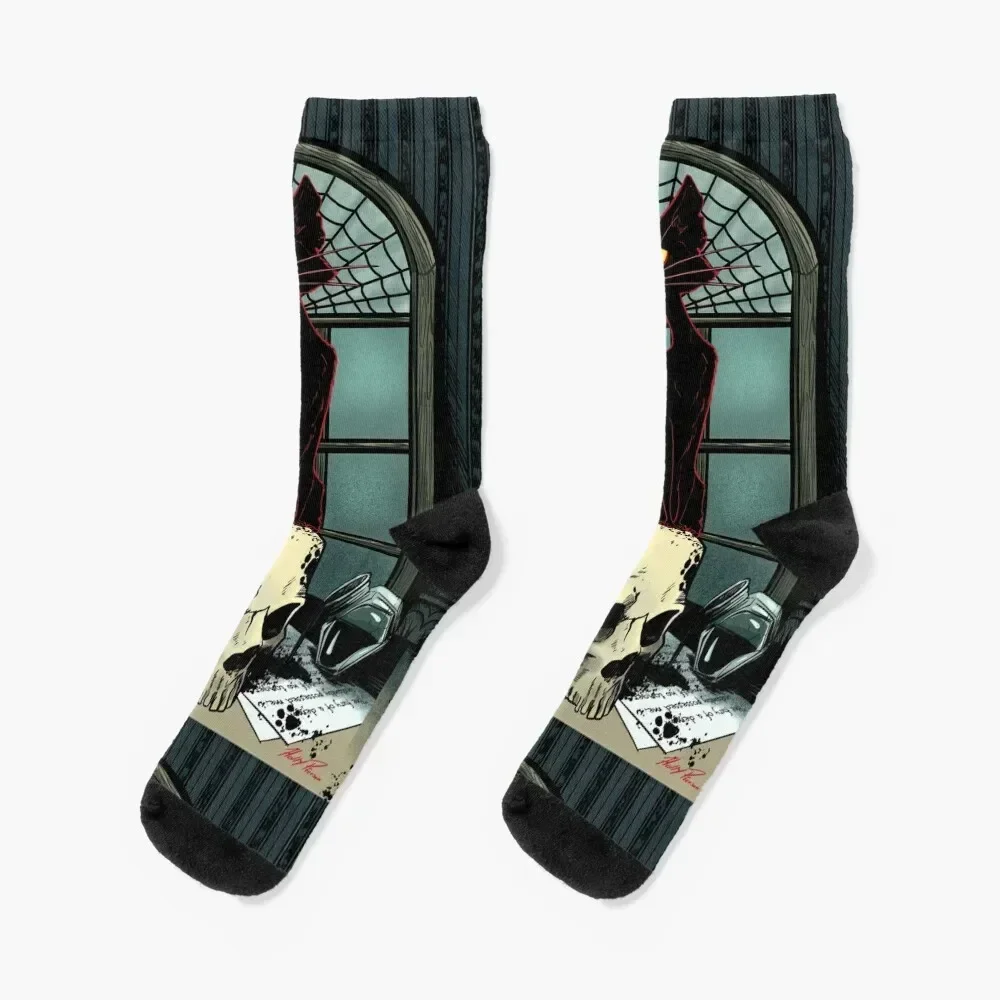 

The Black Cat Socks short men cotton high quality hip hop Women Socks Men's