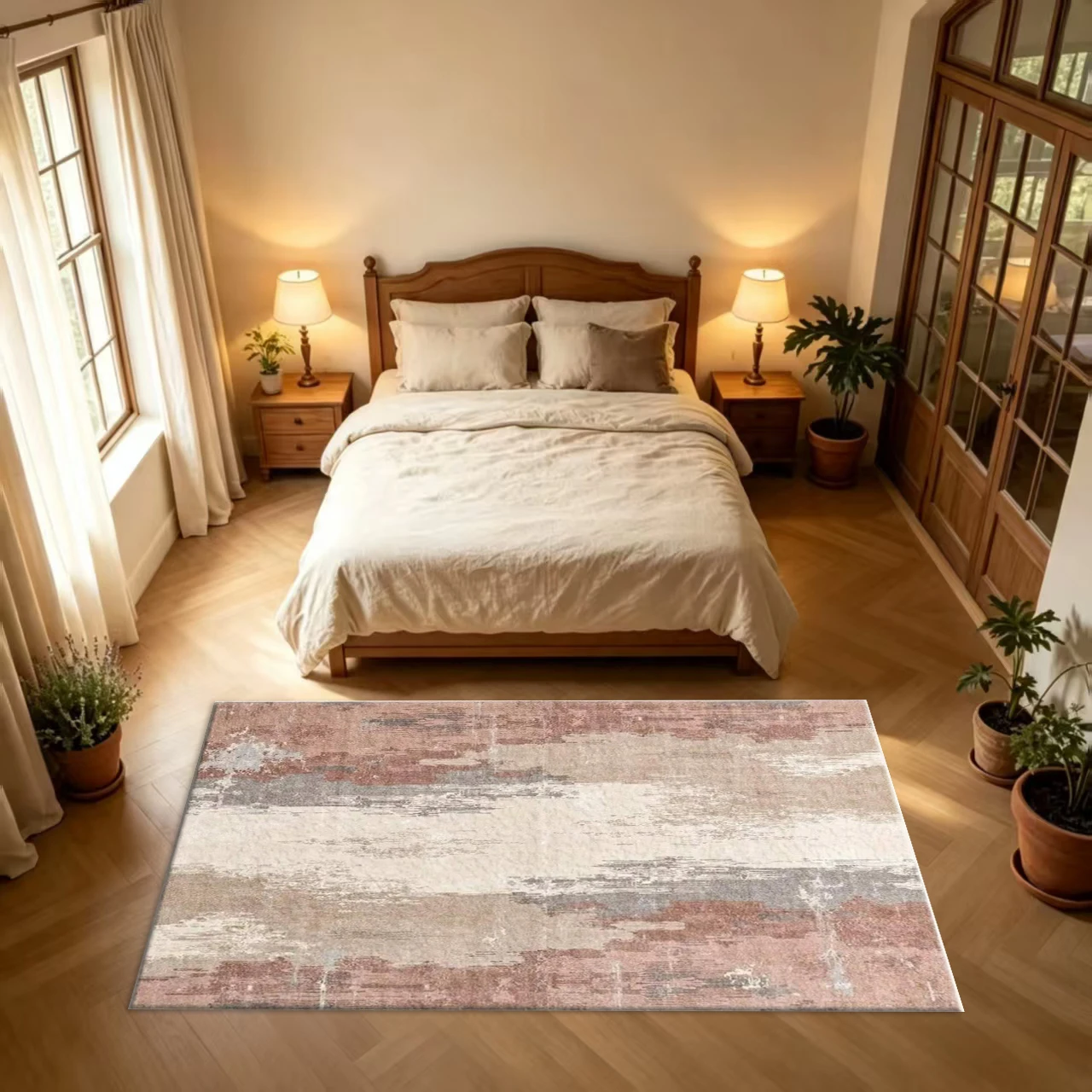 พรมปูพื้นลายพิมพ์สีน้ำแบบนามธร - Printed Rug Abstract บทวิจารณ์และราคา