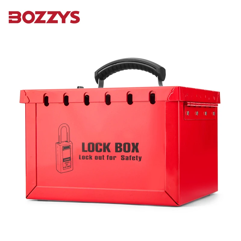 BOZZYS Protable Steel Group Lockout Boxes with 12-holes for Management of Industrial Equipment BD-X04