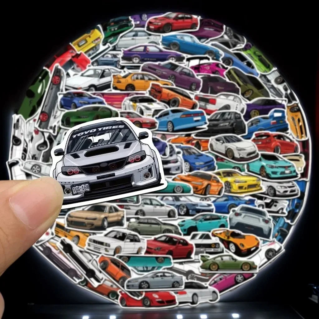 

50PCS JDM Racing Car Graffiti Stickers - Waterproof Decals for Laptop Guitar Luggage Bike Skateboard Toys Decor