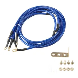 Professional Universal 5 Point Car Universal Earth Ground Cables Grounding Wire System Kit High Performance Improve Power