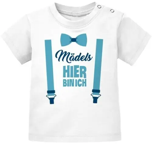 Baby T-Shirt kurzarm Babyshirt Mädels hier bin ich lustig Spruch Jungen